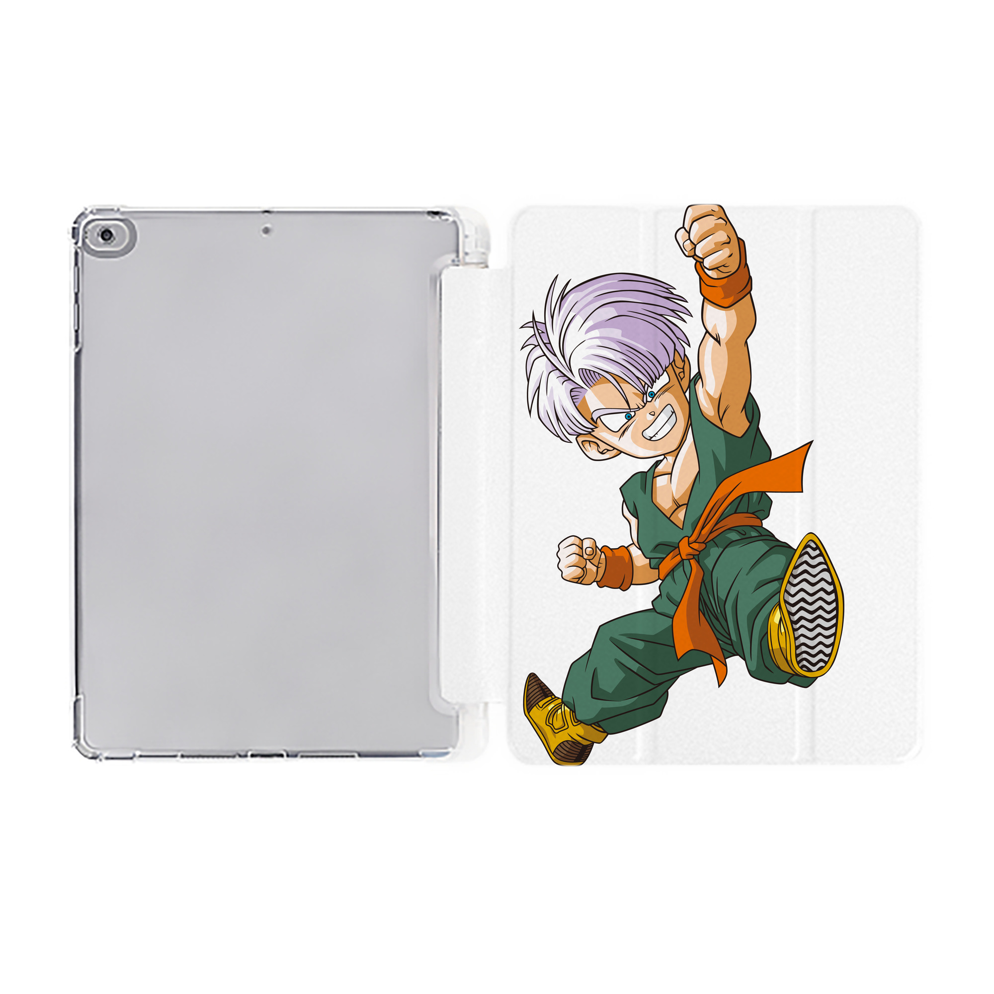 （画像用） ドラゴンボール トランクス（Torankusu）DRAGON BALL Trunks IPad ケース ペン収納付き 三つ折りスタンド PUレザー×シリコン 対応機種9.5/10.5/10.9インチ